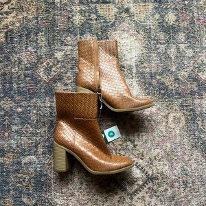 Target Woven Tan Ankle Boots